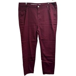 Avenue Denim Skinny Jeans Burgundy Wine Plus Size 20 Average Stretch Pants #788